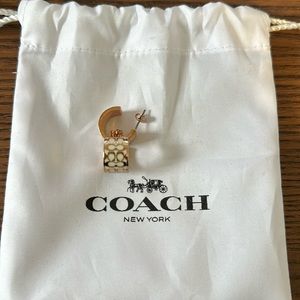 Coach Signature Enamel Huggie earrings